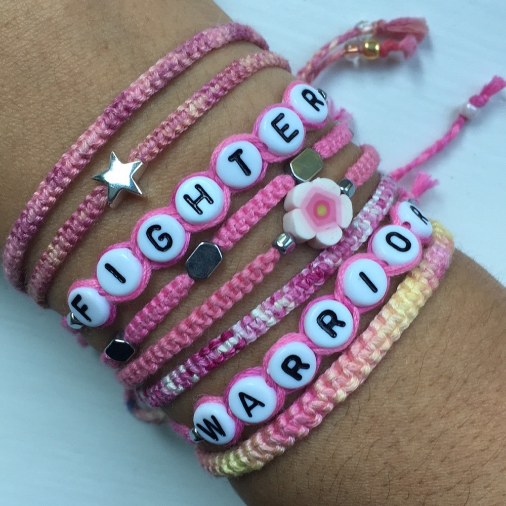 Breast Cancer Awareness Handmade Beaded Bracelets - Picture 4 of 5